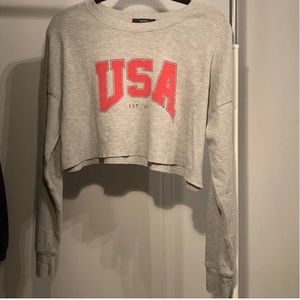 F21 USA Cropped Long Sleeve